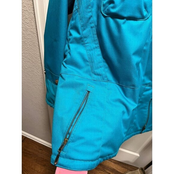 Obermeyer | Ski Jacket Parka Sz 14 Teal Turquoise - Picture 10 of 13